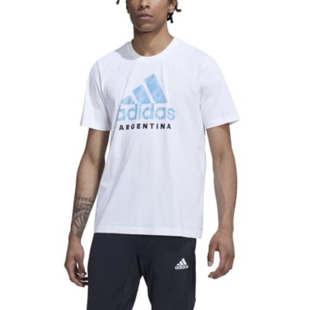 Adidas Argentina Men's Graphic White T-Shirt Sz Small